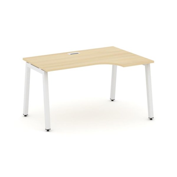 Стол рабочий эргономичный SN-5A.SPA-011(R) (1380х700/980х750) (Акация Лорка/Металл Белый)