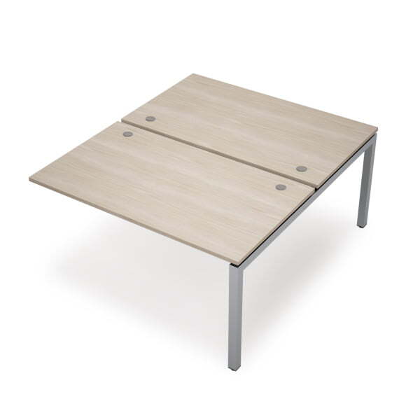 6МБК.5289 Бенч-система на 2 рабочих места, конечный модуль (1400x1635x750) (Шамони светлый/Алюминий матовый)