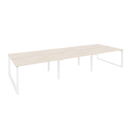 Рабочая станция на О-образном м/к Onix O.MO-D.RS-6.3.7 4140x1475x750 (Денвер Светлый/Белый Металл)