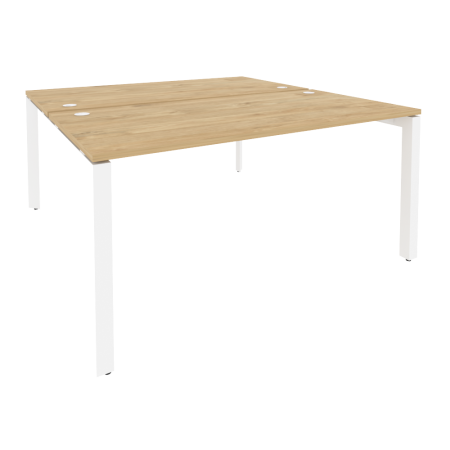 Рабочая станция на П-образном м/к Onix O.MP-D.RS-2.4.8 1580x1635x750 (Тиквуд Светлый/Белый Металл)
