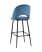 Стул барный Меган велюр пыльно-синий (Стул барный Меган синий)