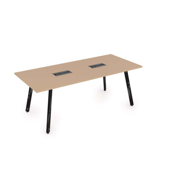 10СП.095 Стол переговорный (1800x900x750) (MokkoЧерный глянец)