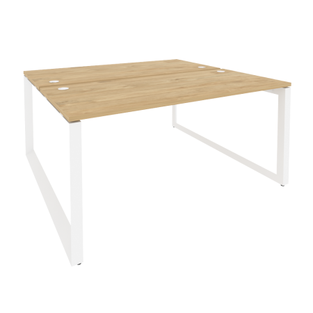 Рабочая станция на О-образном м/к Onix O.MO-D.RS-2.4.7 1580x1475x750 (Тиквуд Светлый/Белый Металл)