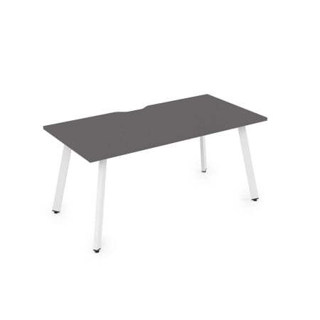 10СРВ.085 Стол рабочий с вырезом, прямолинейный (1800x800x750) (Graphit/Белый металл)