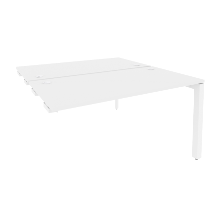 Стол-приставка двойной на П-образном м/к к опорным элем. Onix O.MP-D.SPR-3.7 1380x1475x750 (Белый Бриллиант/Белый Металл)