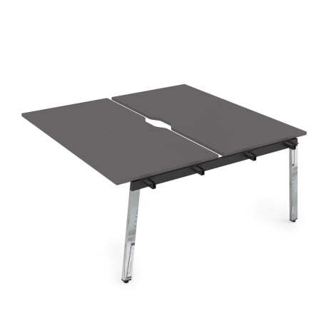 10БДСВ.268 Стол системы Бенч с вырезом, сдвоенный, на 2 рабочих места - средний (1200x1235x750) (Graphit/Глянец металл)