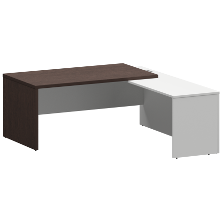 Стол руководителя правый Кортез KZP-18R 1800x2000x750 (Дуб венге/Белый)