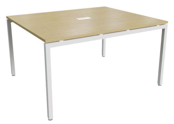 Стол переговоров без подрозетника Steel 11703 2400x1200x760 (Дуб светлый/Серый металл)