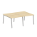 Рабочая станция на 4 рабочих места на А-образном м/к Metal System Style БА.СМ-4.1 2000x1475x750 (Дуб наварра/Серый металл)