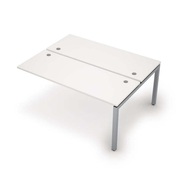 6МБК.5264 Бенч-система на 2 рабочих места, конечный модуль (1600x1235x750) (Белый/Алюминий матовый)