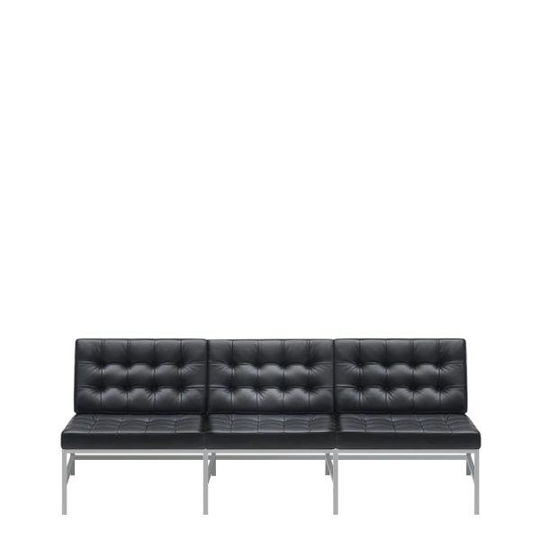 Диван офисный Троникс (М-41) 3-х местный без подлокотников (Черный)