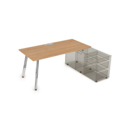 10СТО.089 Стол с тумбой опорной (1400x800x750) (RomanoМеталл глянец)