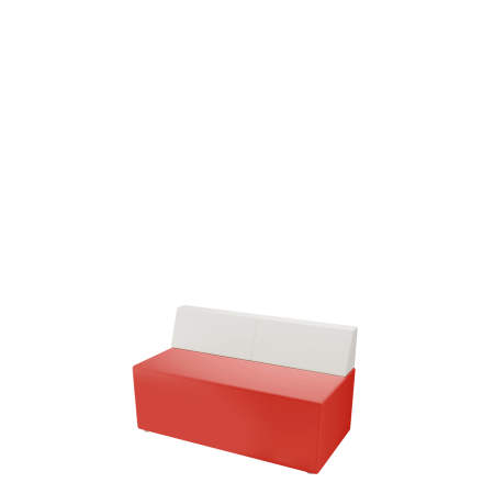 Диван офисный Модуль (М-70) 2-х местный без подлокотников (Белый/красный)