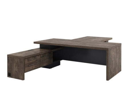 Стол руководителя с блоком розеток Torston Т-822Л.1000 2200x3150x750 (Дуб Бунратти/Антрацит)