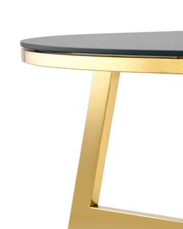 Журнальный стол 100*50 АЛЬБА золото стекло черное (Журнальный стол Альба золотой)