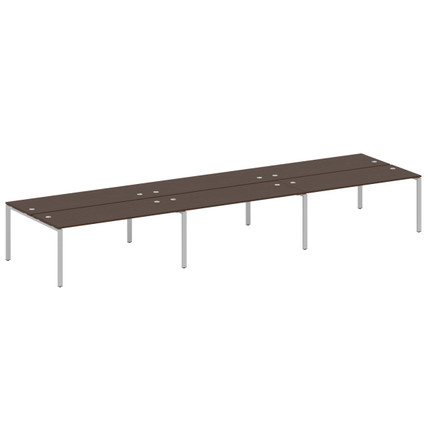 Рабочая станция на 6 раб. мест Metal System Style БП.СМ-6.5 5400x1475x750 (Венге Цаво/Серый металл)