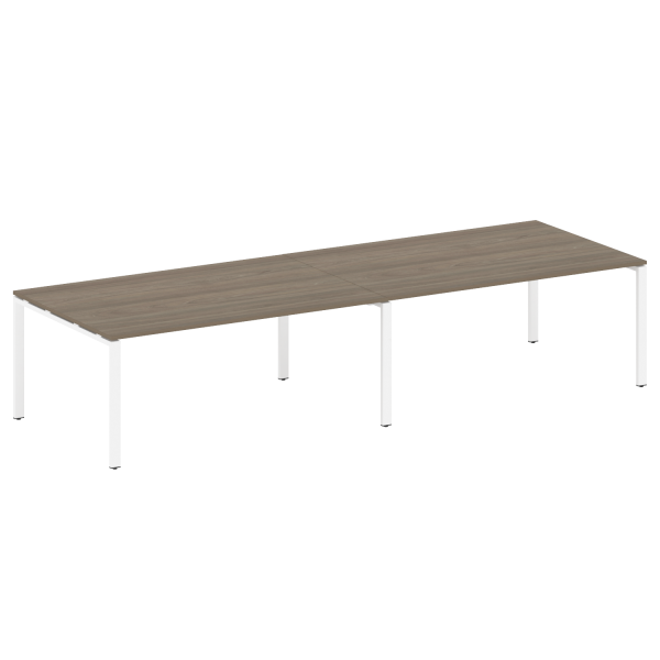 Переговорный стол 2 столешницы Metal System Style БП.ПРГ-2.5 3600x1235x750 (Вяз/Белый металл)