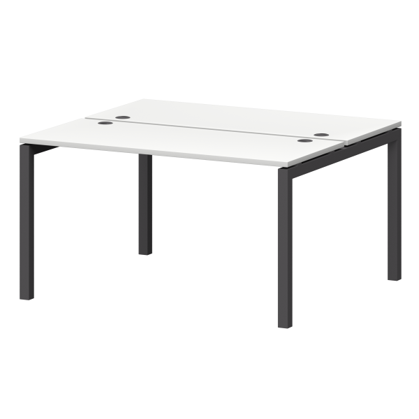 Бенч двойной на металлокаркасе Смарт СМС2-П-12К.120.Пр50 1200x1236x750 (Белый/Антрацит)