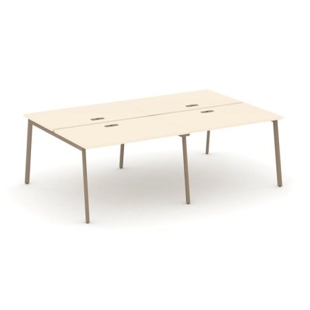 Рабочая станция 4 места ES.D.RS-4.2-LP (2360х1500х750) (Сатин/Металл Латте)