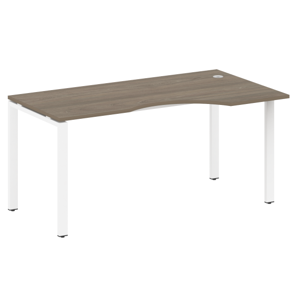 Стол криволинейный правый Metal System Style БП.СА-1 Пр 1600x900x750 (Вяз/Белый металл)