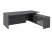 Стол руководителя с опорной тумбой Festus FI-121R.GG 2100x1800x750 (Хромикс Белый/Камень Пьетра Гриджиа черный)