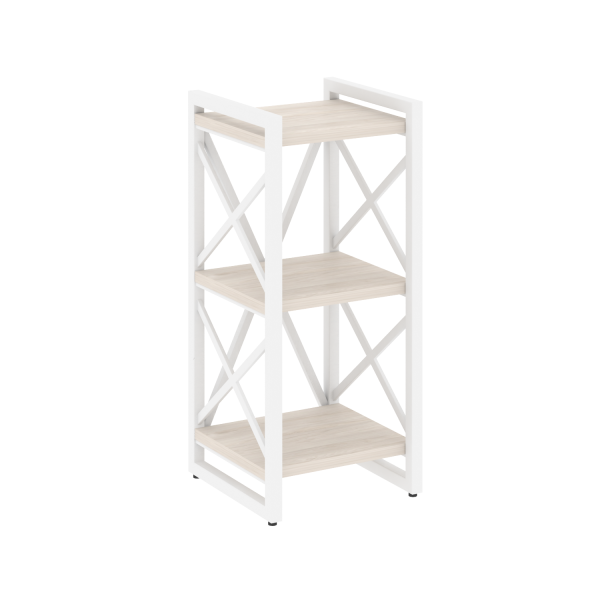 Стеллаж на регулируемых опорах-3 полки VR.L-MST.O-3.4 400x400x910 (Денвер Светлый/Белый металл)