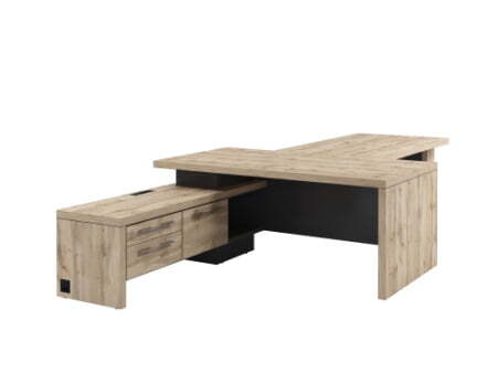 Cтол руководителя с брифингом Torston Т-918Л.1000 1800x3700x750 (Дуб Вотан/Антрацит)