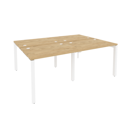 Рабочая станция на П-образном м/к Onix O.MP-D.RS-4.1.7 1960x1475x750 (Тиквуд Светлый/Белый Металл)