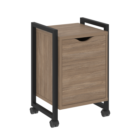 Тумба на колесных опорах с распашным фасадом VR.L-T2.K 500x460x767 (Дуб Аризона/Черный металл)