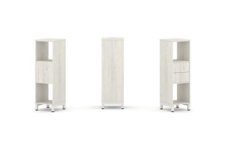 Набор стеллажа 1 сторонний, 3 яруса SN.NS-311 (387х400х1248) (Дуб Наварра/Металл Белый)