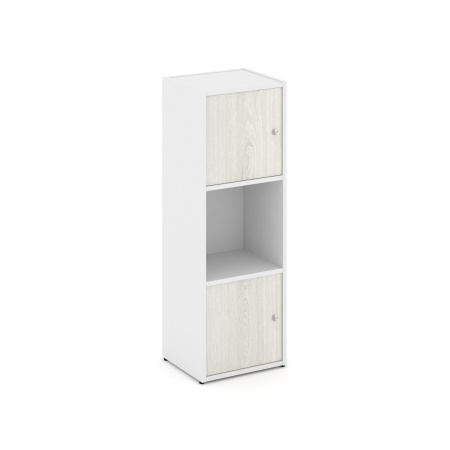 Стеллаж Locker Plus LK.K-001 408x350x1203 (Белый | Дуб Наварра)