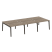 Рабочая станция на деревянных опорах Onix Wood OW.D.RS-6.2.8 3540x1635x750 (Тиквуд Светлый/Дуб Темный)