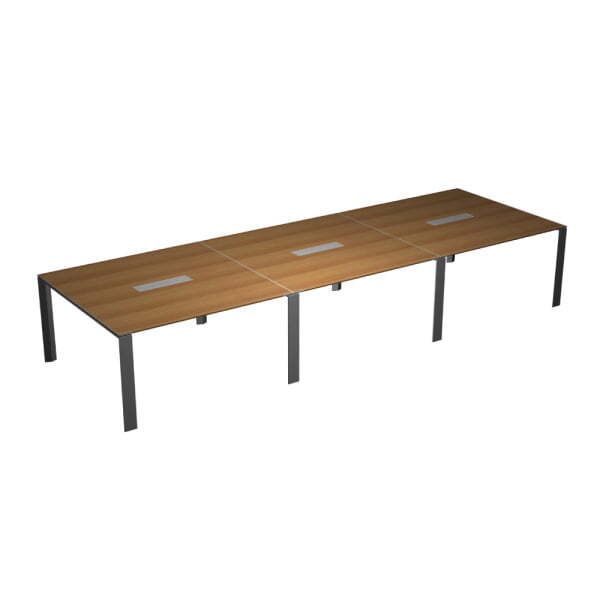 Стол для переговоров П-опоры ноги-хром X7 X7R03 C 4200x1400x720 (Орех каналеттоСерый)