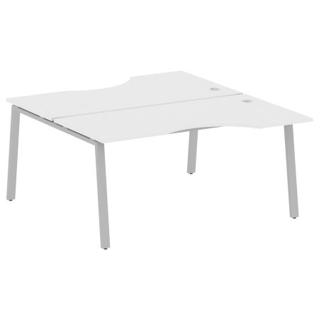 Рабочая станция криволинейная Metal System Style БА.РАС-СА-2.1 1600x1835x750 (Белый/Серый металл)