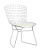 Стул обеденный Bertoia хромированный с белой подушкой (Стул кухонный Bertoia серебристый)