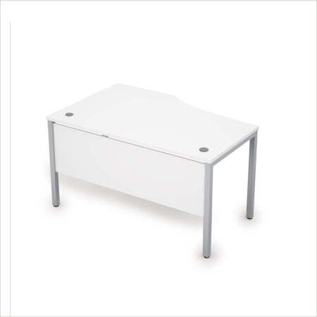 6МД.023 Стол криволинейн.прав. (1400x900x750) (Белый/Алюминий матовый)