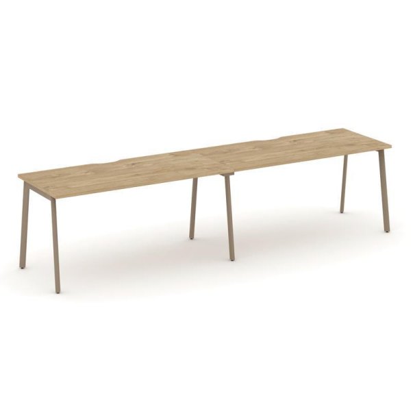 Рабочая станция 2 места ES.RS-2.4-VP (3160х730х750) (Тиквуд Светлый/Металл Латте)