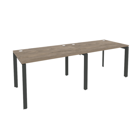 Рабочая станция на П-образном м/к Onix O.MP-RS-2.2.8 2360x800x750 (Тиквуд Темный/Черный металл)