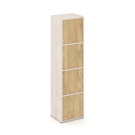 Стеллаж Locker Plus LK.K-004 408x350x1593 (Денвер Светлый | Тиквуд Светлый)