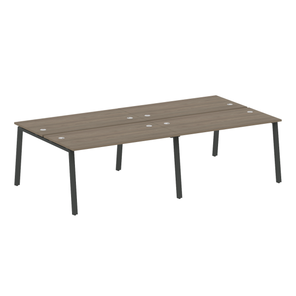 Рабочая станция на 4 рабочих места на А-образном м/к Metal System Style БА.СМ-4.3 2800x1475x750 (Вяз/Антрацит металл)