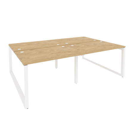 Рабочая станция на О-образном м/к Onix O.MO-D.RS-4.2.8 2360x1635x750 (Тиквуд Светлый/Белый Металл)