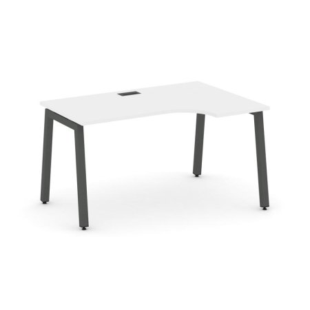Стол рабочий эргономичный SN-5A.SPA-011(R) (1380х700/980х750) (Белый/Металл Антрацит)