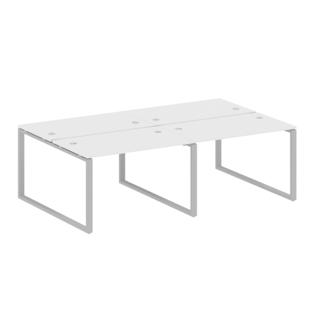 Рабочая станция Metal System Style БО.СМ-4.2 2400x1475x750 (Белый/Серый металл)