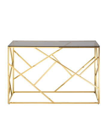 Консоль АРТ ДЕКО 120х40 золото стекло smoke (Консоль Арт Деко черный)