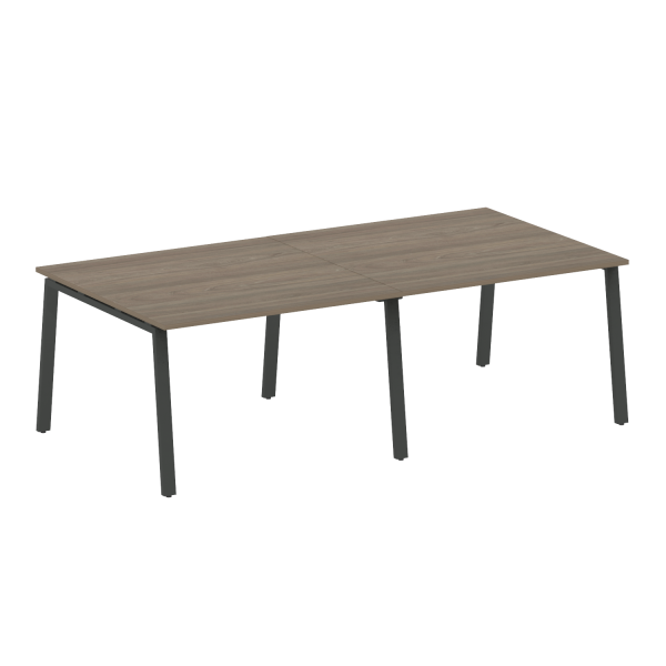 Стол для переговоров (2 столешницы) на А-образном м/к Metal System Style БА.ПРГ-2.2 2400x1235x750 (Вяз/Антрацит металл)