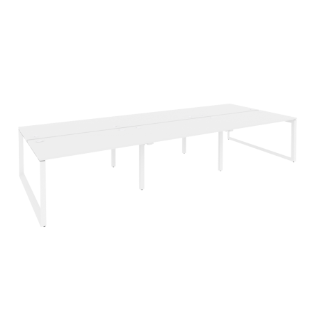 Рабочая станция на О-образном м/к Onix O.MO-D.RS-6.3.8 4140x1635x750 (Белый Бриллиант/Белый Металл)