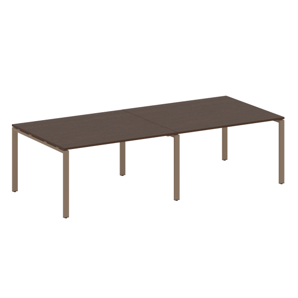 Переговорный стол 2 столешницы Metal System Style БП.ПРГ-2.3 2800x1235x750 (Венге Цаво/Мокко металл)