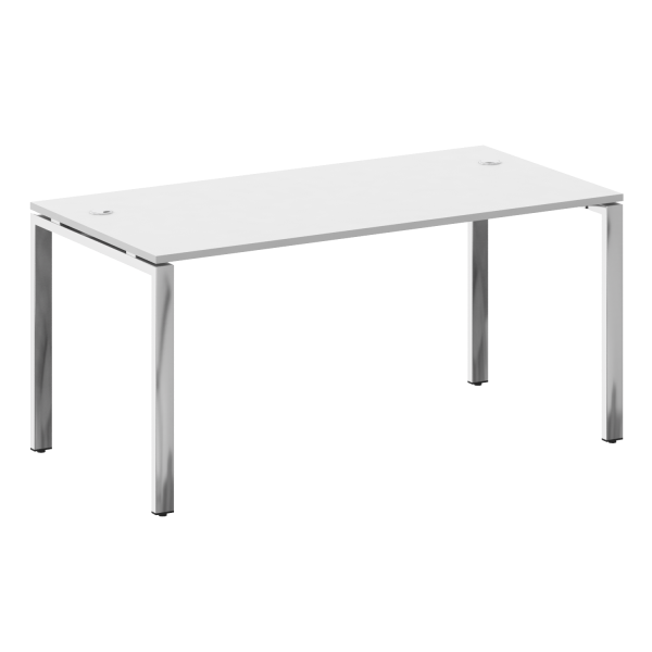 Стол рабочий руководителя на П-обр. м/к БП.СРР-4.8 1600x800x750 (Белый/Нерж. Сталь)