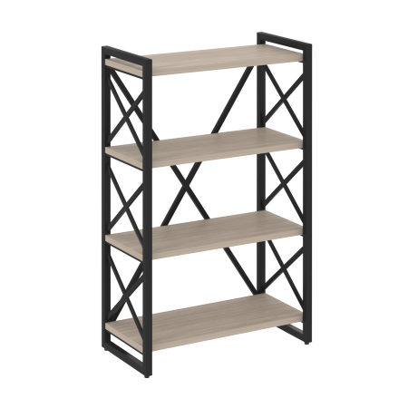 Стеллаж на регулируемых опорах-4 полки VR.L-MST.O-4.8 800x400x1280 (Дуб Аттик/Черный металл)
