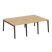Рабочая станция на деревянных опорах Onix Wood OW.D.RS-6.0.8 2340x1635x750 (Тиквуд Светлый/Дуб Темный)